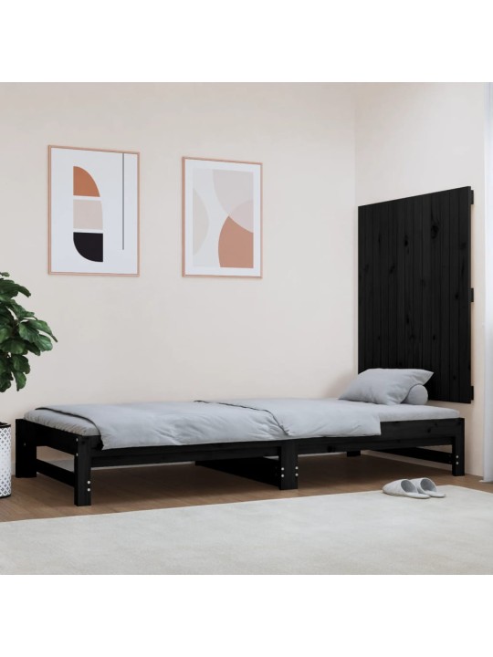 Nástěnné čelo postele černé 82,5x3x90 cm masivní borové dřevo