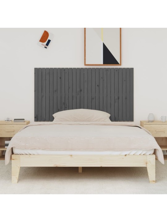 Nástěnné čelo postele šedé 166 x 3 x 90 cm masivní borové dřevo