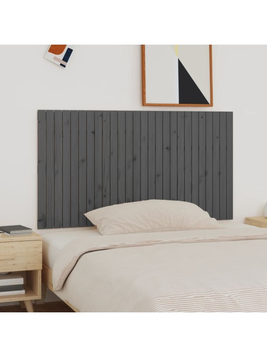 Nástěnné čelo postele šedé 166 x 3 x 90 cm masivní borové dřevo