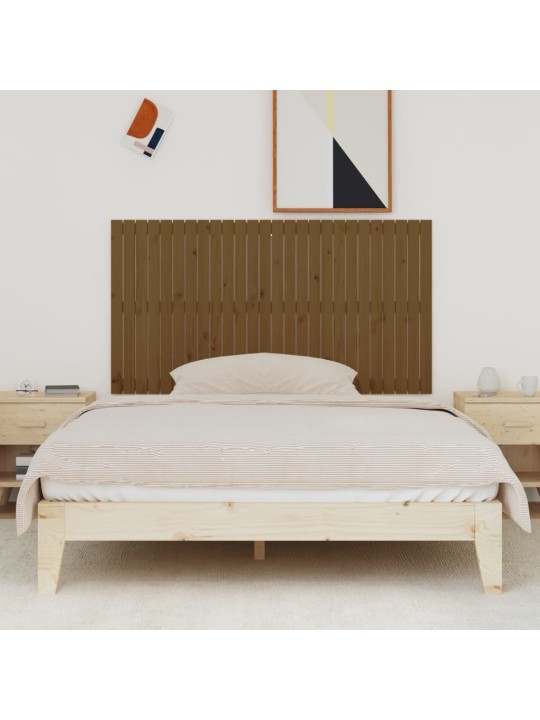 Nástěnné čelo postele medově hnědé 166x3x90 cm masivní borovice