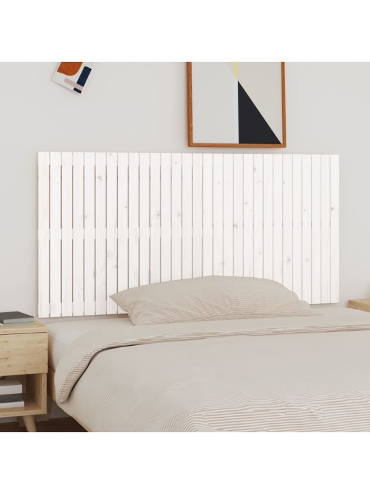 Nástěnné čelo postele bílé 185 x 3 x 90 cm masivní borové dřevo