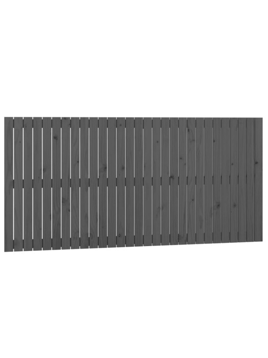 Nástěnné čelo postele šedé 185 x 3 x 90 cm masivní borové dřevo