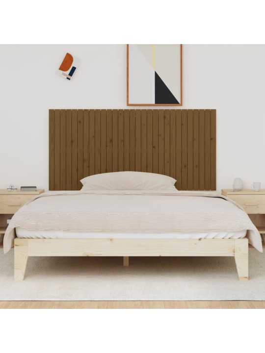 Nástěnné čelo postele medově hnědé 185x3x90 cm masivní borovice