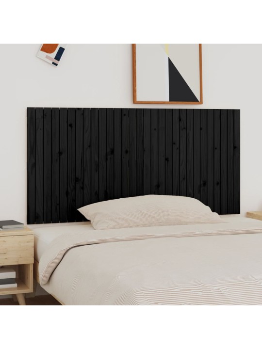 Nástěnné čelo postele černé 185x3x90 cm masivní borové dřevo