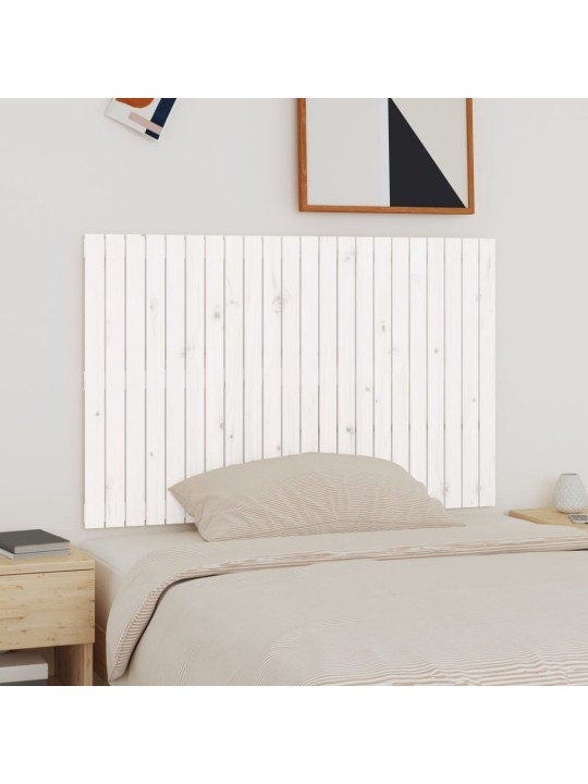 Nástěnné čelo postele bílé 140 x 3 x 90 cm masivní borové dřevo