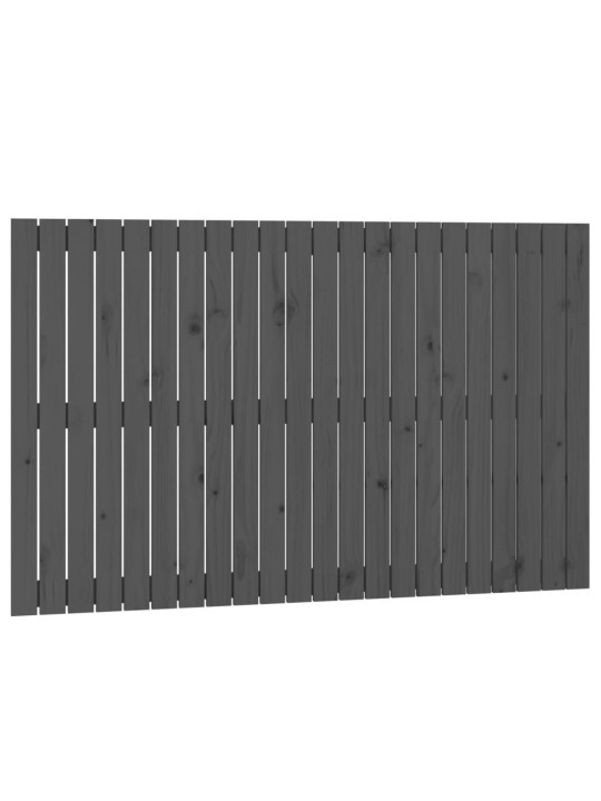 Nástěnné čelo postele šedé 140 x 3 x 90 cm masivní borové dřevo