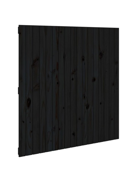 Nástěnné čelo postele černé 108x3x110 cm masivní borové dřevo