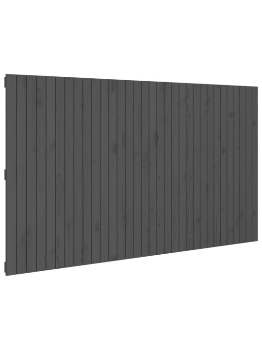 Nástěnné čelo postele šedé 204x3x110 cm masivní borové dřevo