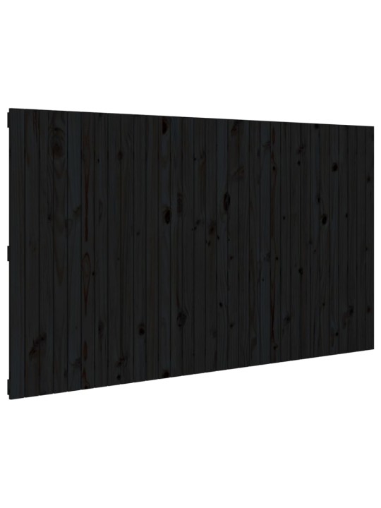 Nástěnné čelo postele černé 204x3x110 cm masivní borové dřevo