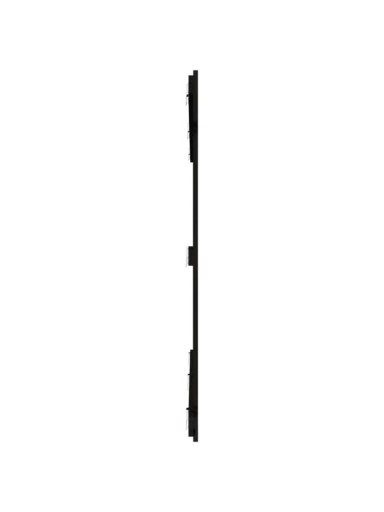 Nástěnné čelo postele černé 204x3x110 cm masivní borové dřevo