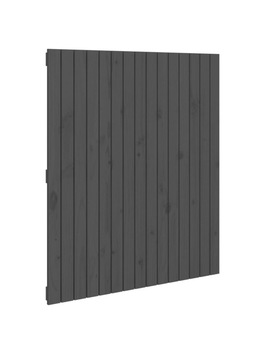 Nástěnné čelo postele šedé 95,5x3x110 cm masivní borové dřevo