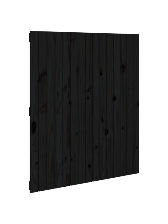 Nástěnné čelo postele černé 95,5x3x110 cm masivní borové dřevo