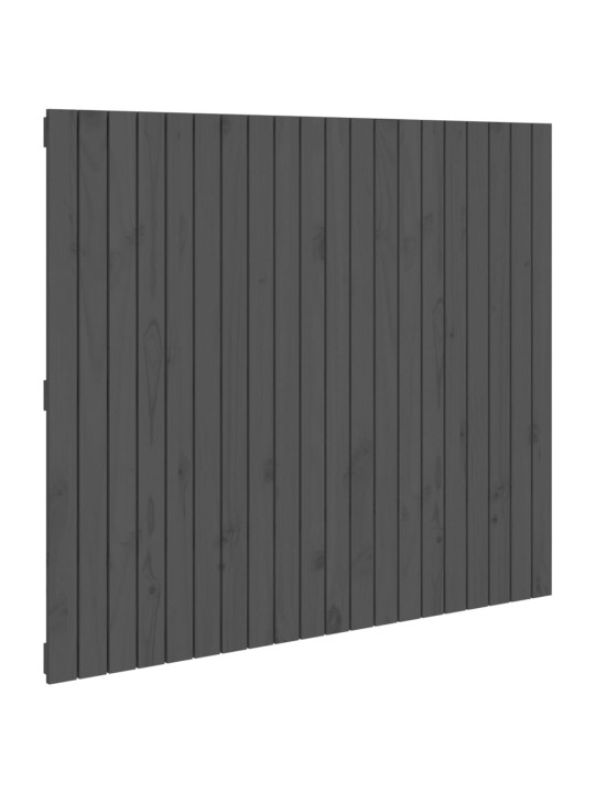 Nástěnné čelo postele šedé 127,5x3x110 cm masivní borové dřevo