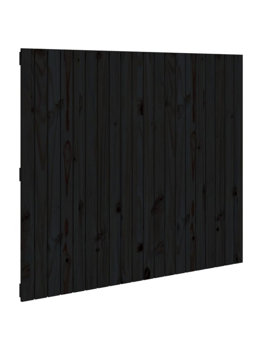 Nástěnné čelo postele černé 127,5x3x110 cm masivní borové dřevo