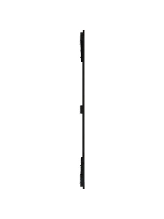 Nástěnné čelo postele černé 127,5x3x110 cm masivní borové dřevo