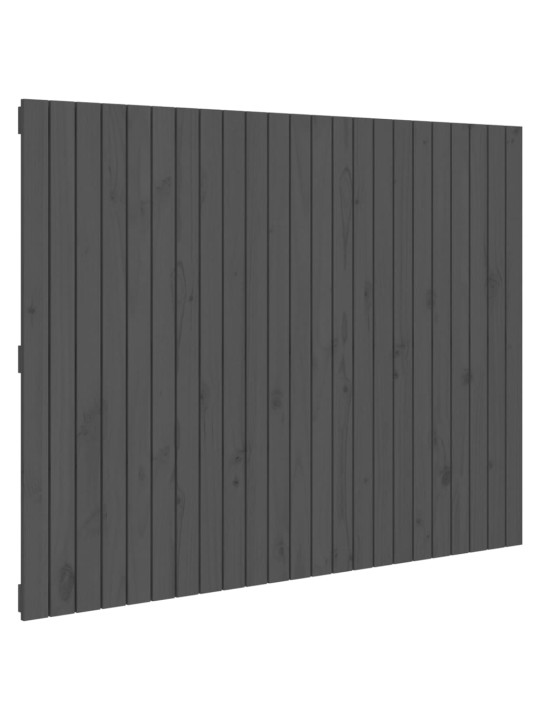 Nástěnné čelo postele šedé 146,5x3x110 cm masivní borové dřevo