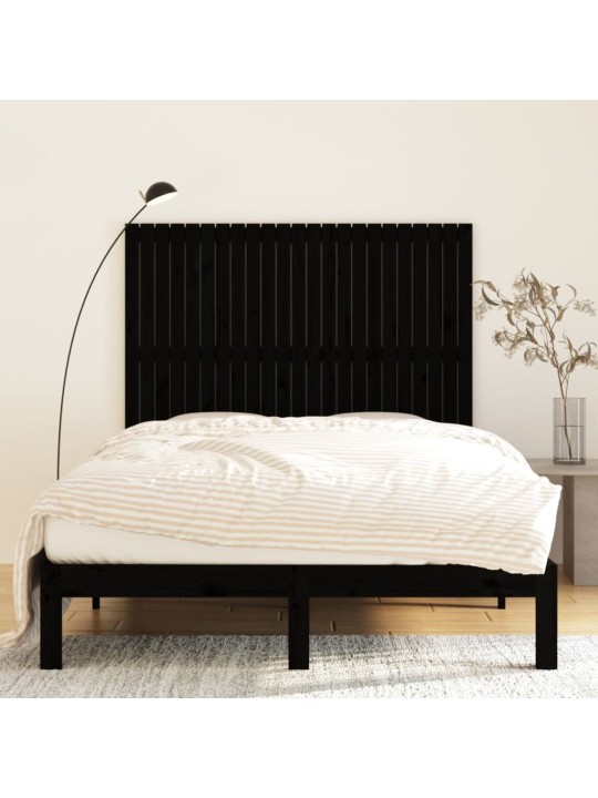 Nástěnné čelo postele černé 146,5x3x110 cm masivní borové dřevo