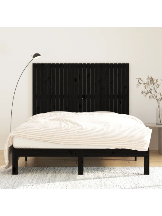 Nástěnné čelo postele černé 159,5x3x110 cm masivní borové dřevo