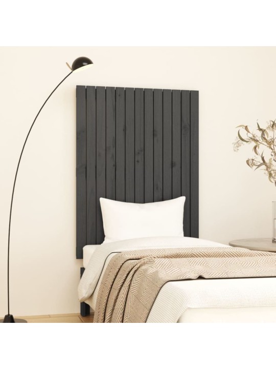 Nástěnné čelo postele šedé 82,5x3x110 cm masivní borové dřevo