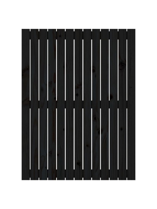 Nástěnné čelo postele černé 82,5x3x110 cm masivní borové dřevo
