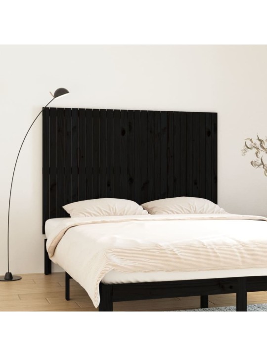 Nástěnné čelo postele černé 166x3x110 cm masivní borové dřevo