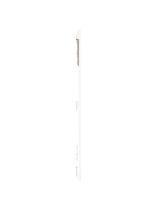 Nástěnné čelo postele bílé 185x3x110 cm masivní borové dřevo