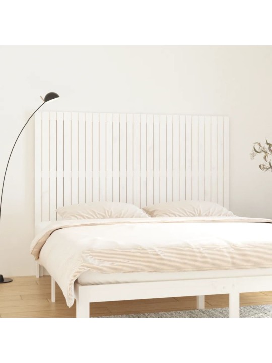 Nástěnné čelo postele bílé 185x3x110 cm masivní borové dřevo