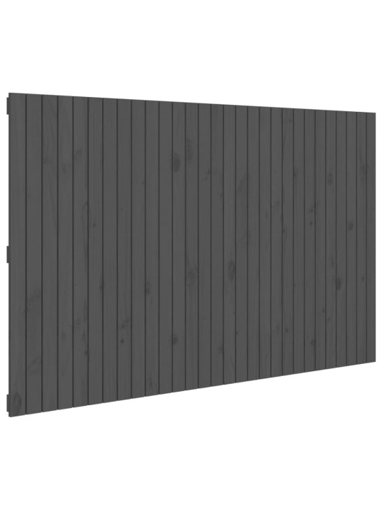 Nástěnné čelo postele šedé 185x3x110 cm masivní borové dřevo