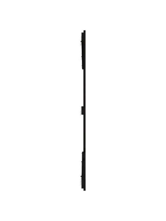Nástěnné čelo postele černé 185x3x110 cm masivní borové dřevo
