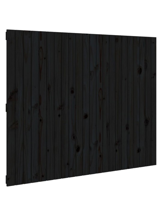 Nástěnné čelo postele černé 140x3x110 cm masivní borové dřevo