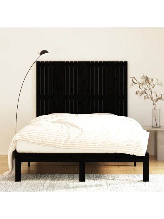 Nástěnné čelo postele černé 140x3x110 cm masivní borové dřevo
