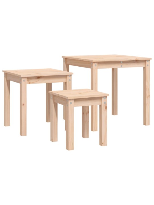 Hnízdové stolky 3 ks masivní borové dřevo