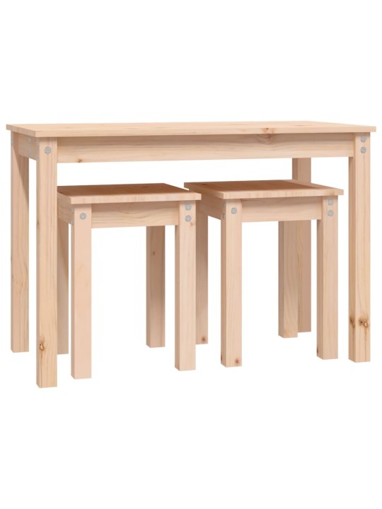 Hnízdové stolky 3 ks masivní borové dřevo