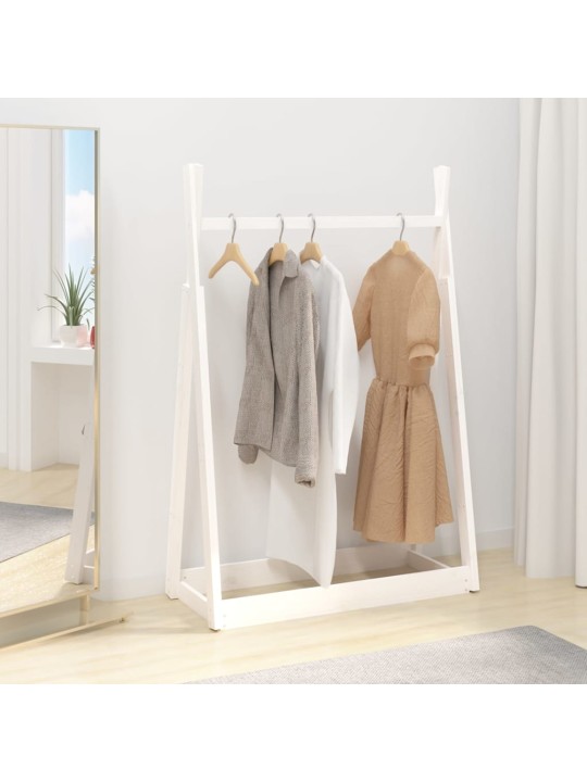 Stojan na oblečení bílý 100 x 45 x 150 cm masivní borové dřevo