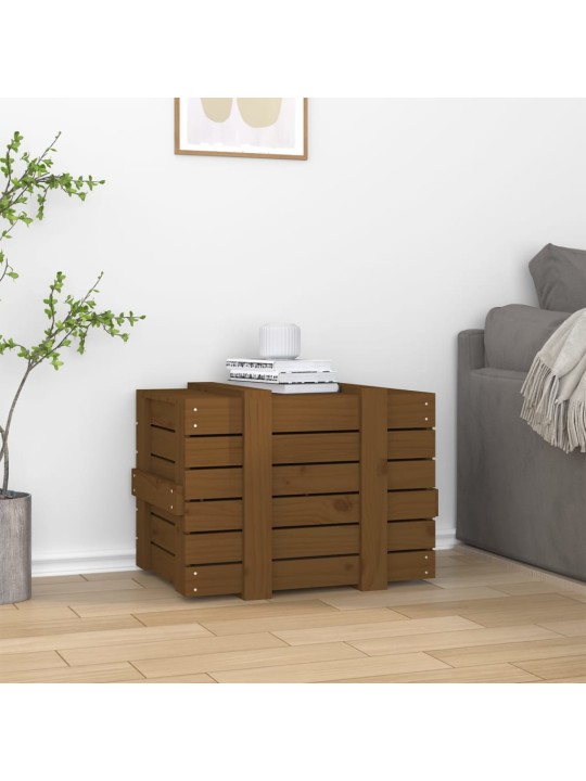 Úložný box medově hnědý 58 x 40,5 x 42 cm masivní borové dřevo