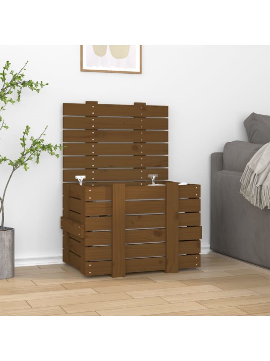 Úložný box medově hnědý 58 x 40,5 x 42 cm masivní borové dřevo
