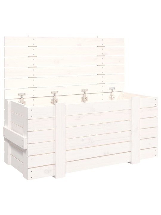 Úložný box bílý 91 x 40,5 x 42 cm masivní borové dřevo