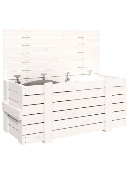 Úložný box bílý 91 x 40,5 x 42 cm masivní borové dřevo