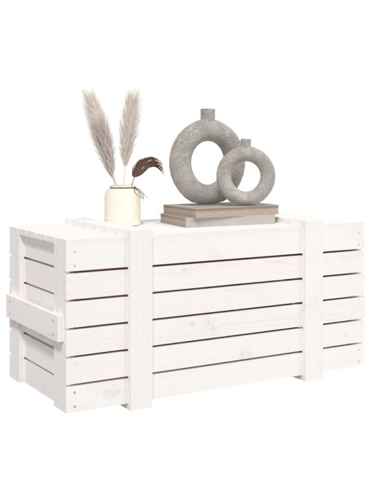 Úložný box bílý 91 x 40,5 x 42 cm masivní borové dřevo