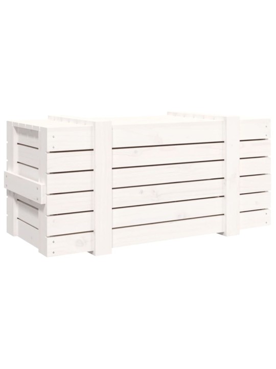 Úložný box bílý 91 x 40,5 x 42 cm masivní borové dřevo