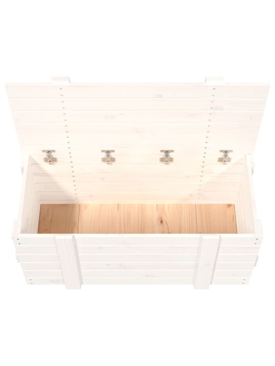 Úložný box bílý 91 x 40,5 x 42 cm masivní borové dřevo