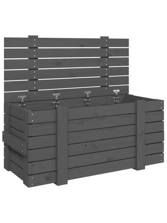 Úložný box šedý 91 x 40,5 x 42 cm masivní borové dřevo