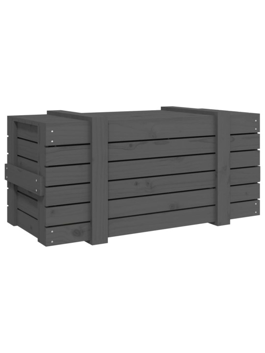Úložný box šedý 91 x 40,5 x 42 cm masivní borové dřevo