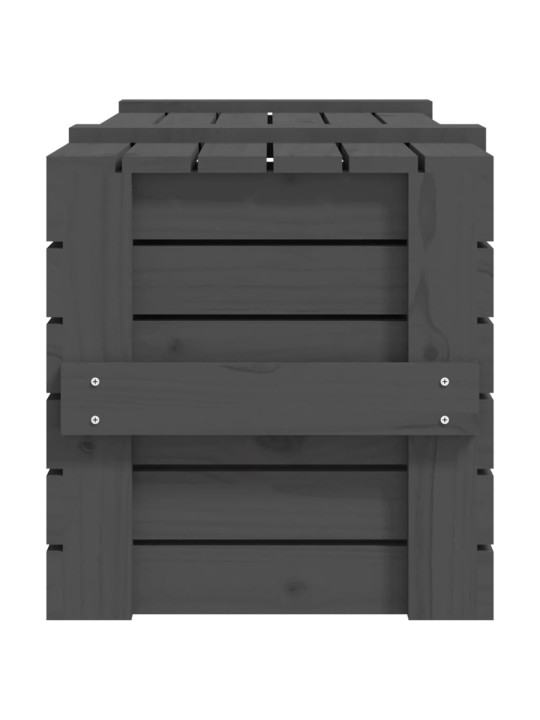 Úložný box šedý 91 x 40,5 x 42 cm masivní borové dřevo