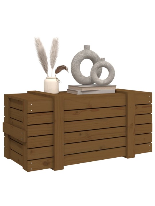 Úložný box medově hnědý 91 x 40,5 x 42 cm masivní borové dřevo