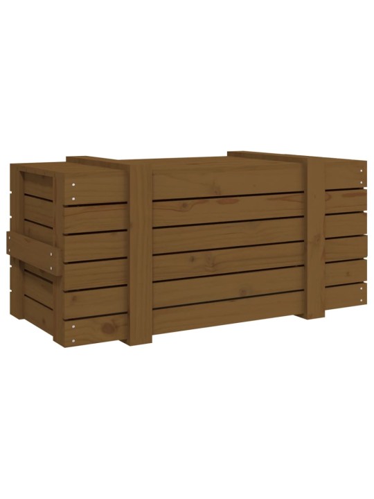 Úložný box medově hnědý 91 x 40,5 x 42 cm masivní borové dřevo