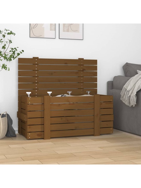 Úložný box medově hnědý 91 x 40,5 x 42 cm masivní borové dřevo
