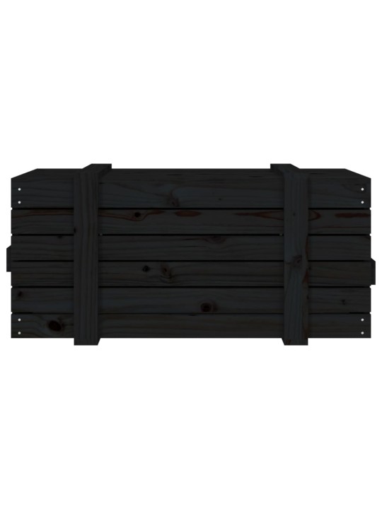 Úložný box černý 91 x 40,5 x 42 cm masivní borové dřevo
