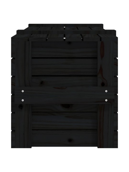 Úložný box černý 91 x 40,5 x 42 cm masivní borové dřevo