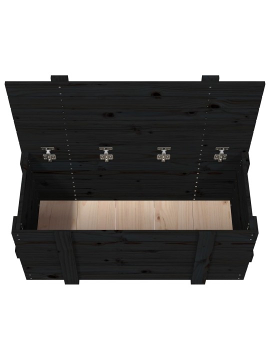 Úložný box černý 91 x 40,5 x 42 cm masivní borové dřevo